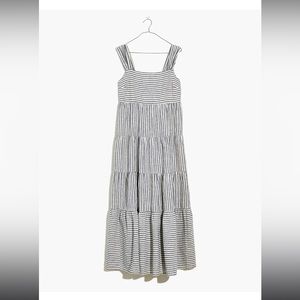 Madewell striped tiered maxi dress in size M
